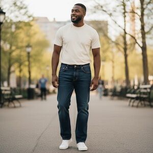 Joes Jeans Mens 38 x 31 Blue The Rebel Denim Straight Dark Wash Fields Stretch